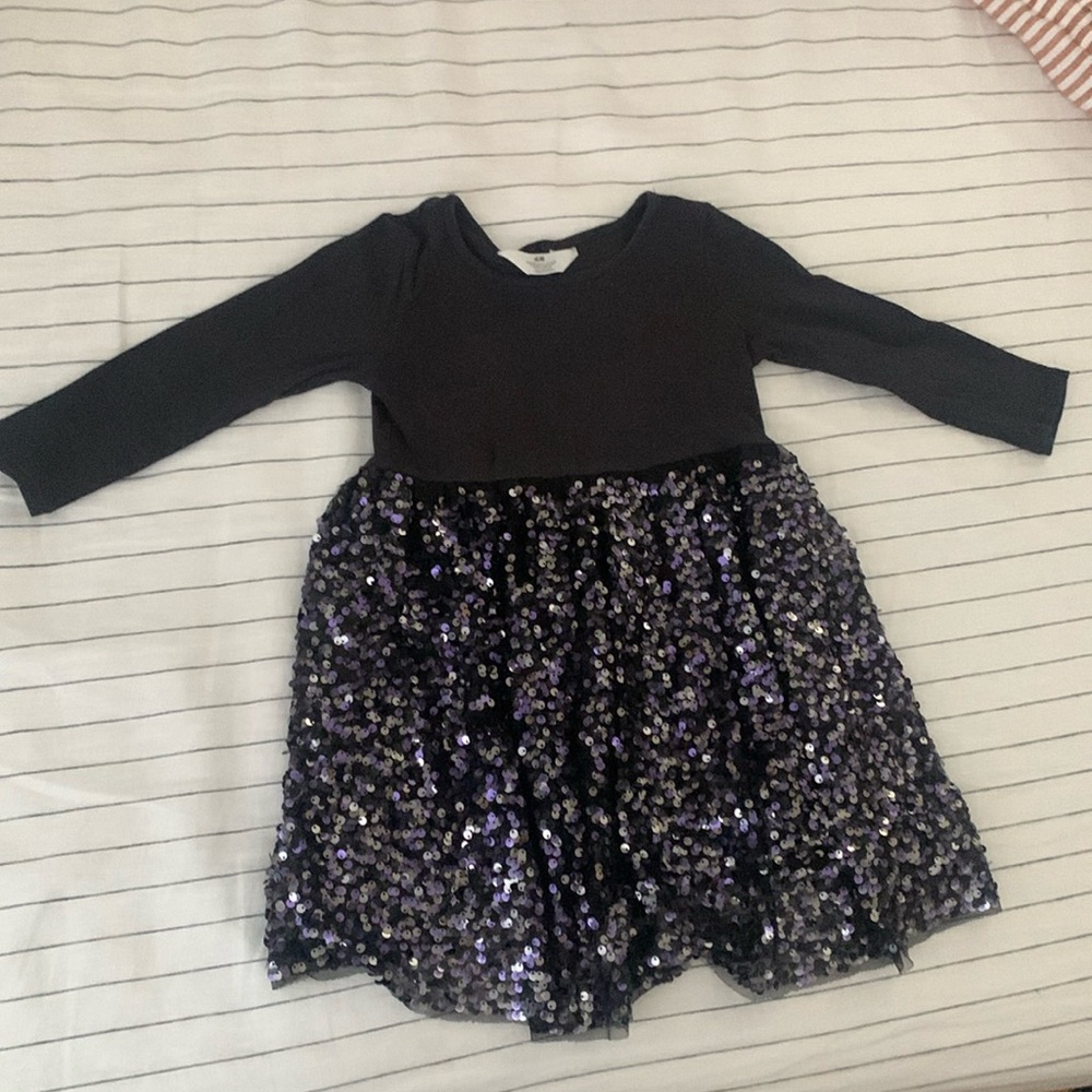 Sequin sparkle navy blue/ black dress 4t